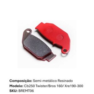 Pastilha Freio Traseira Cb250 Twister/Bros 160/ Xre190-300